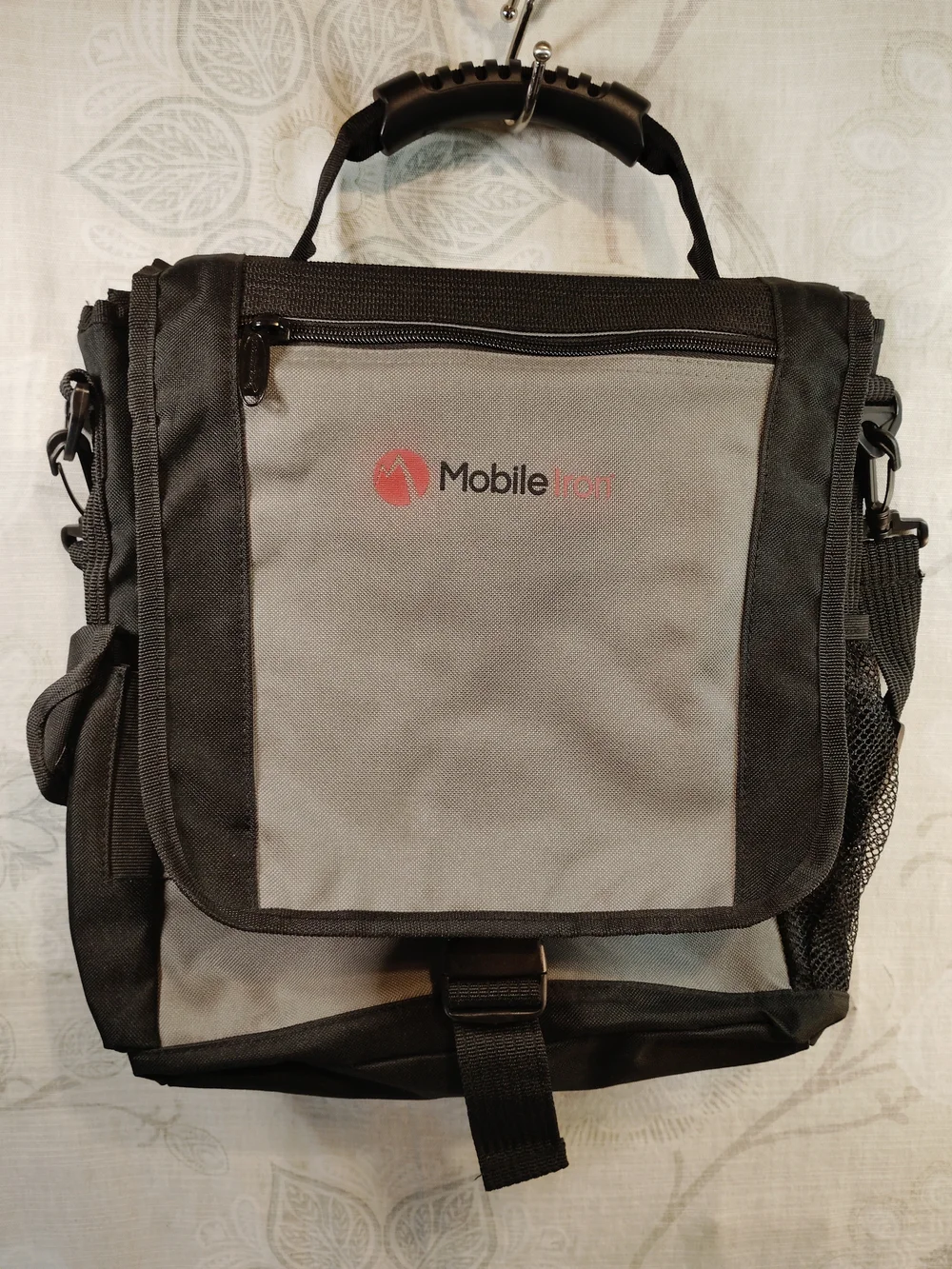 Mobil Iron Gray and Black Messenger Bag